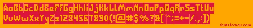 フォントDefragmentedInverse – オレンジの背景に赤い文字