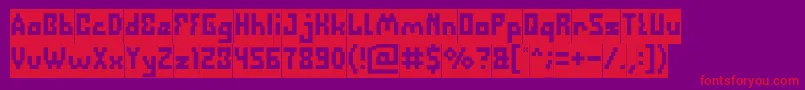 DefragmentedInverse Font – Red Fonts on Purple Background