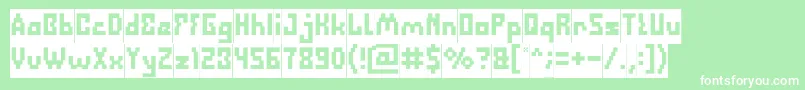 DefragmentedInverse Font – White Fonts on Green Background