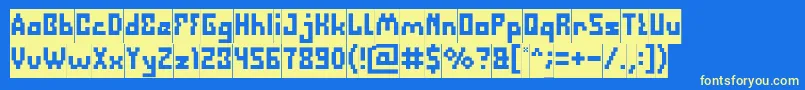 DefragmentedInverse Font – Yellow Fonts on Blue Background