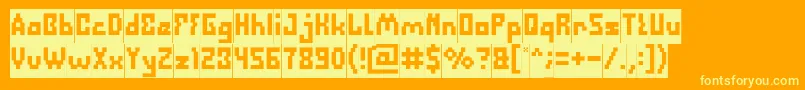 DefragmentedInverse Font – Yellow Fonts on Orange Background