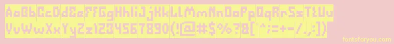 DefragmentedInverse Font – Yellow Fonts on Pink Background
