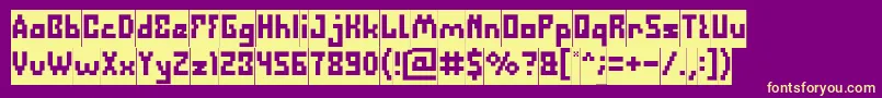 DefragmentedInverse Font – Yellow Fonts on Purple Background