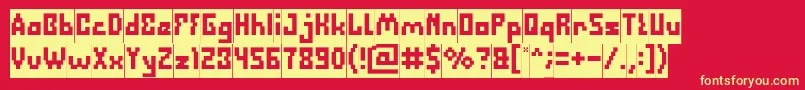 DefragmentedInverse Font – Yellow Fonts on Red Background