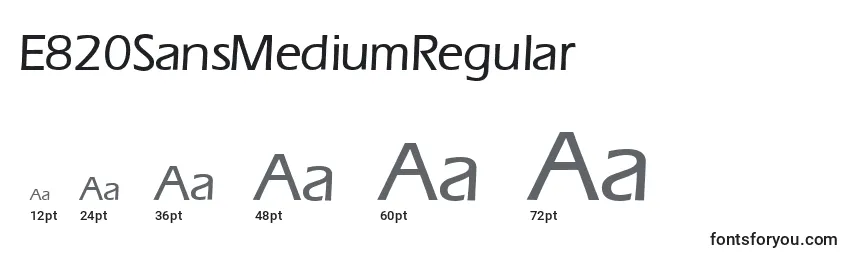 E820SansMediumRegular Font Sizes
