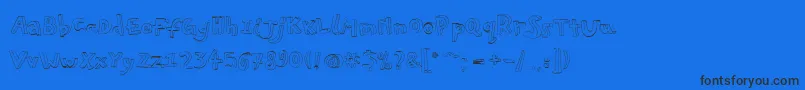 Шрифт Pfplayskoolpro3Doutline – чёрные шрифты на синем фоне
