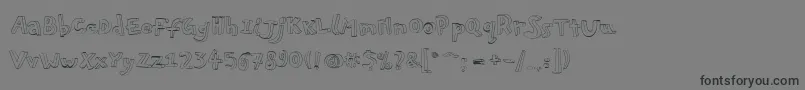 Pfplayskoolpro3Doutline Font – Black Fonts on Gray Background