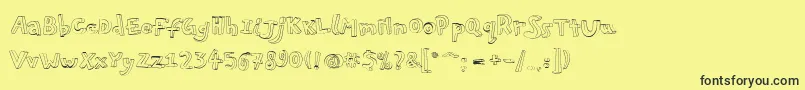 Pfplayskoolpro3Doutline Font – Black Fonts on Yellow Background