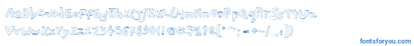 Pfplayskoolpro3Doutline Font – Blue Fonts on White Background