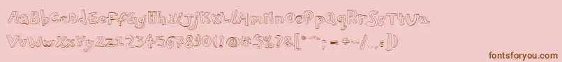 Pfplayskoolpro3Doutline-Schriftart – Braune Schriften auf rosa Hintergrund