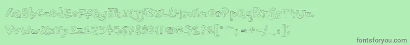 Pfplayskoolpro3Doutline Font – Gray Fonts on Green Background