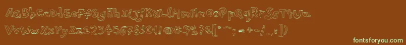 Pfplayskoolpro3Doutline Font – Green Fonts on Brown Background