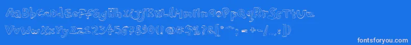 Pfplayskoolpro3Doutline-Schriftart – Rosa Schriften auf blauem Hintergrund