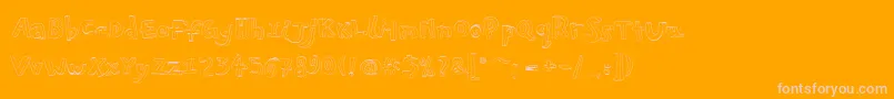 Pfplayskoolpro3Doutline Font – Pink Fonts on Orange Background