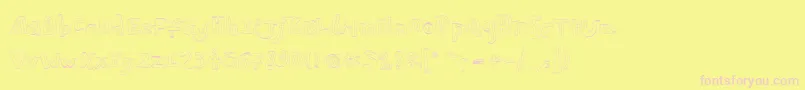 フォントPfplayskoolpro3Doutline – ピンクのフォント、黄色の背景
