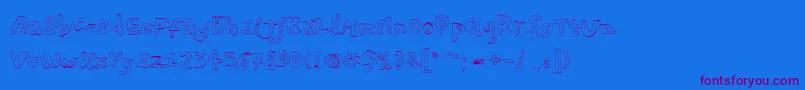 Pfplayskoolpro3Doutline-Schriftart – Violette Schriften auf blauem Hintergrund