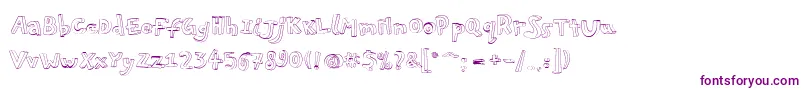 Pfplayskoolpro3Doutline Font – Purple Fonts on White Background