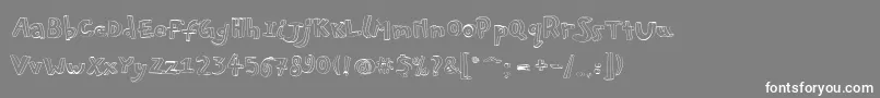 Pfplayskoolpro3Doutline Font – White Fonts on Gray Background