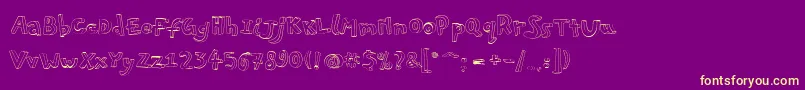 Pfplayskoolpro3Doutline Font – Yellow Fonts on Purple Background