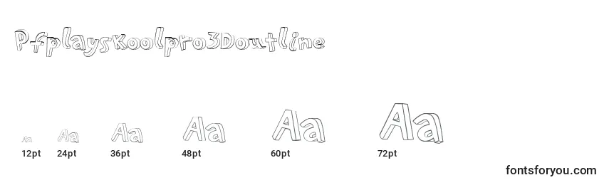 Größen der Schriftart Pfplayskoolpro3Doutline