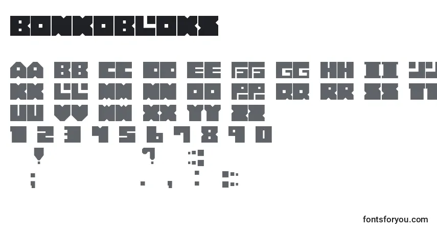 BonkoBloks-fontti – aakkoset, numerot, erikoismerkit