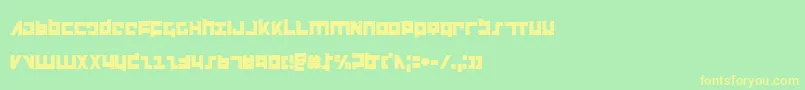 フォントFlightcorpsc – 黄色の文字が緑の背景にあります