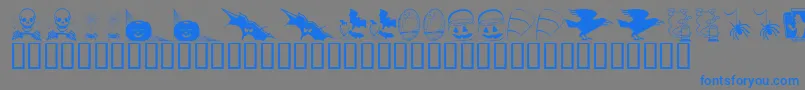フォントKrBootown – 灰色の背景に青い文字
