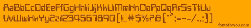 Pfmicreight Font – Brown Fonts on Orange Background