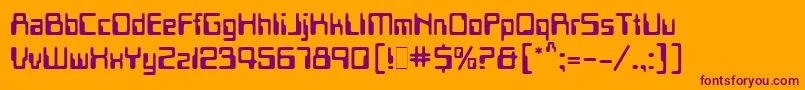 Pfmicreight Font – Purple Fonts on Orange Background