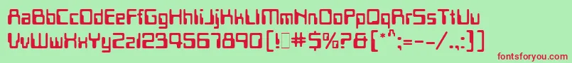 Pfmicreight Font – Red Fonts on Green Background