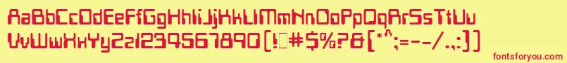 Pfmicreight Font – Red Fonts on Yellow Background