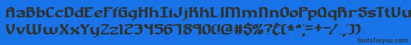 NostalgiaBrk Font – Black Fonts on Blue Background