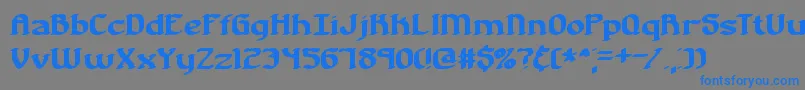 フォントNostalgiaBrk – 灰色の背景に青い文字