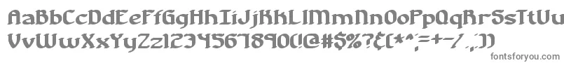 NostalgiaBrk-fontti – harmaat kirjasimet valkoisella taustalla