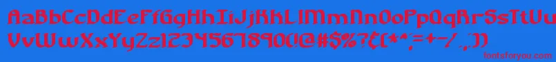 NostalgiaBrk Font – Red Fonts on Blue Background