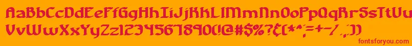 フォントNostalgiaBrk – オレンジの背景に赤い文字