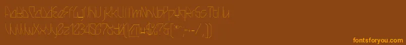 Lisätietoja SnowstreetthinPersonaluse-fontista SnowstreetthinPersonaluse-fontti – oranssit fontit ruskealla taustalla