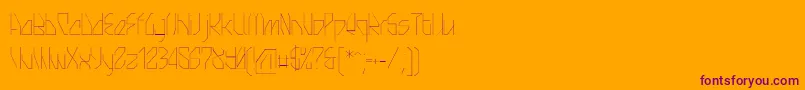 SnowstreetthinPersonaluse-Schriftart – Violette Schriften auf orangefarbenem Hintergrund