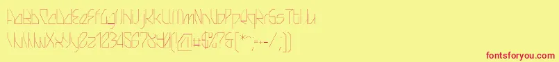 Шрифт SnowstreetthinPersonaluse – красные шрифты на жёлтом фоне