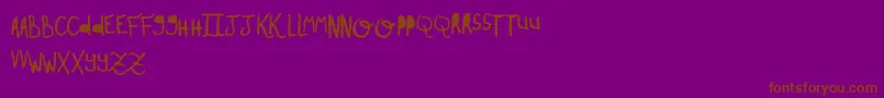 OhMyOhLaLaYeah1 Font – Brown Fonts on Purple Background