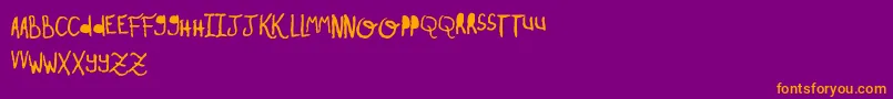 OhMyOhLaLaYeah1 Font – Orange Fonts on Purple Background