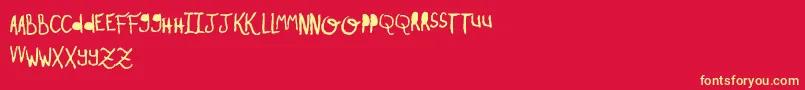 OhMyOhLaLaYeah1 Font – Yellow Fonts on Red Background