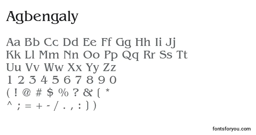 Schriftart Agbengaly – Alphabet, Zahlen, spezielle Symbole