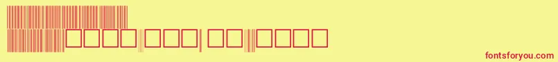 V100007-fontti – punaiset fontit keltaisella taustalla