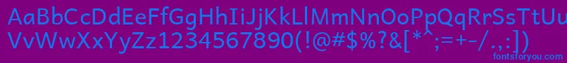 Andika Font – Blue Fonts on Purple Background
