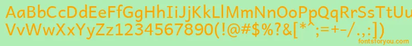 Andika Font – Orange Fonts on Green Background