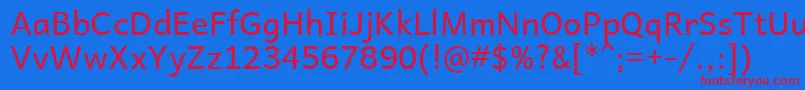 Andika Font – Red Fonts on Blue Background