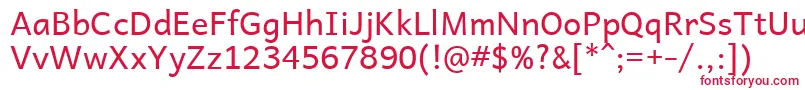 フォントAndika – 白い背景に赤い文字