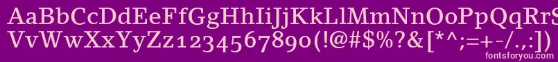 LinoletterMediumOldstyleFigures Font – Pink Fonts on Purple Background