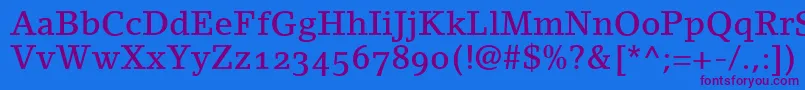 LinoletterMediumOldstyleFigures Font – Purple Fonts on Blue Background